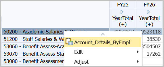 Account Details by Employee