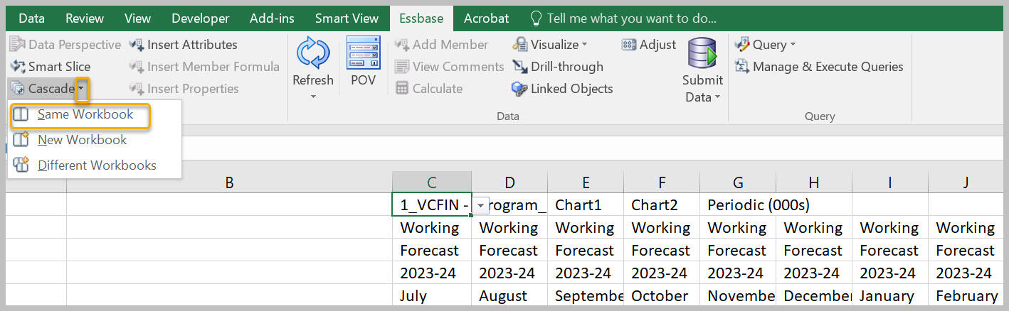 Cascade drop-down with Same Workbook highlighted