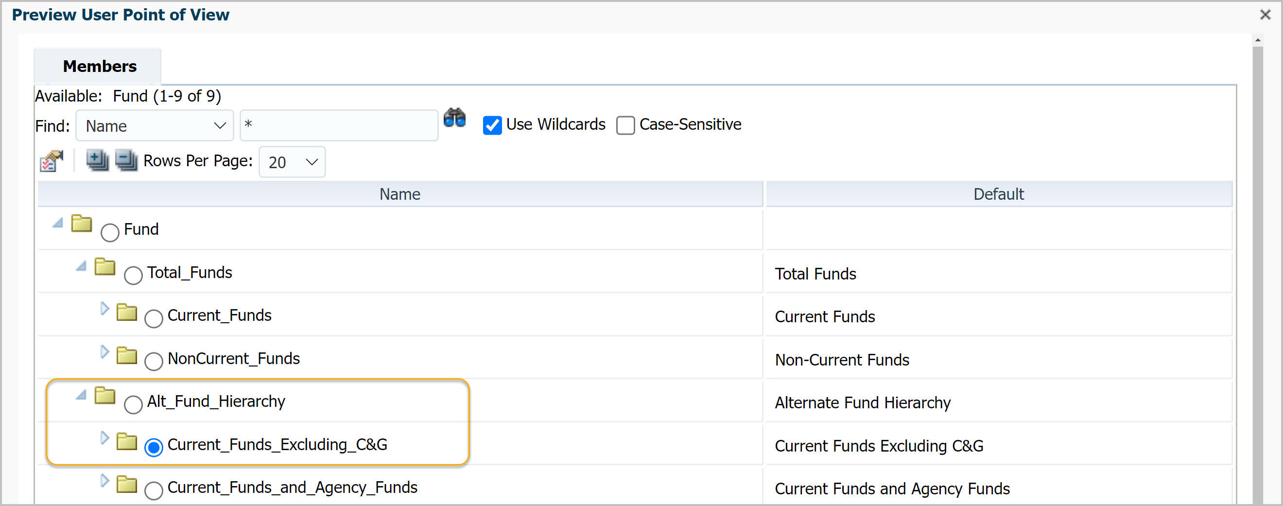 Fund Member Selection with Current Funds Excluding C&G selected