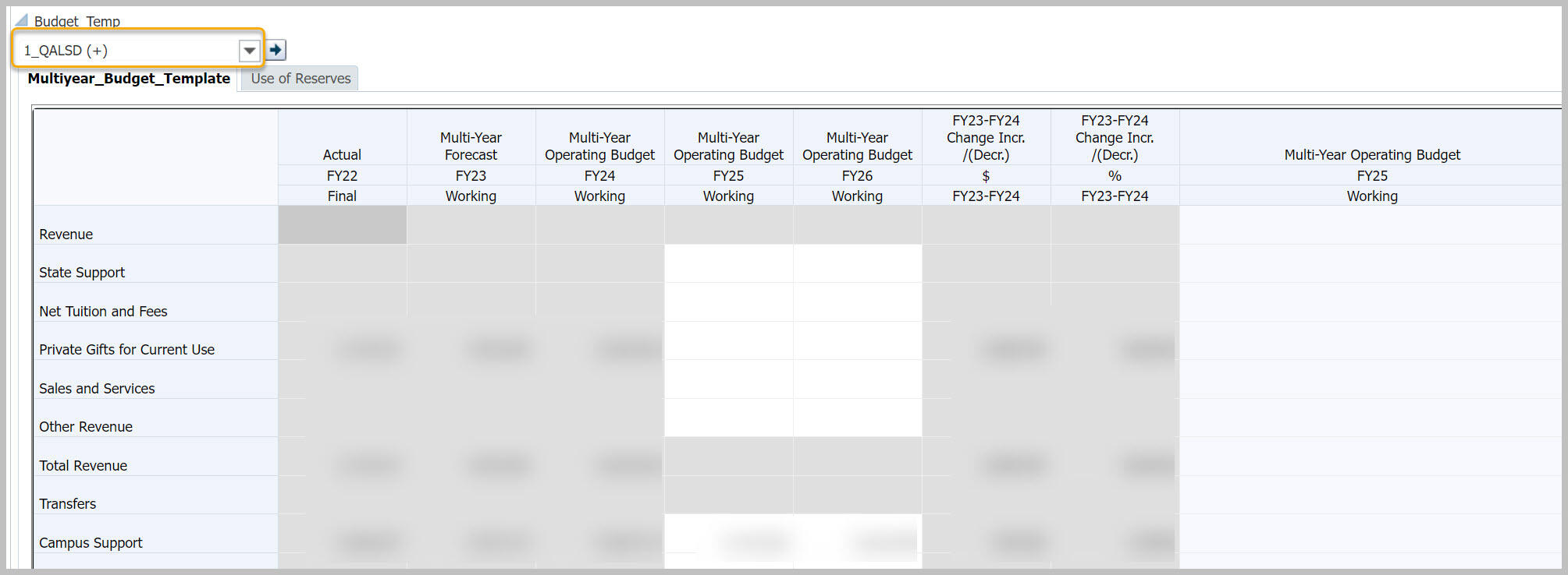 Multiyear Budget Template