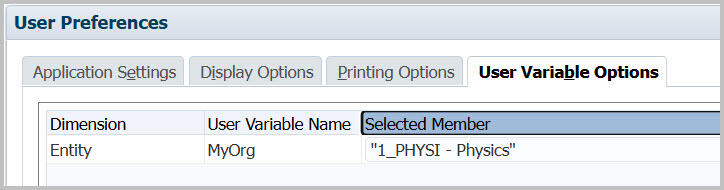 User variable option at L4