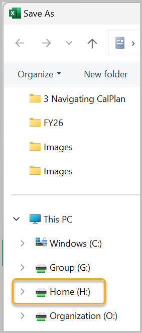 Save As with folder highlighted