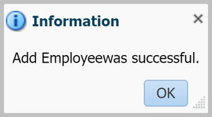 Add employee confirmation