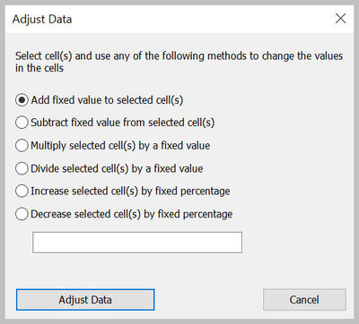 Adjust Data dialog box