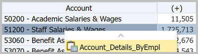 Compensation Drill Through Account_Details_ByEmpl context sensitive menu