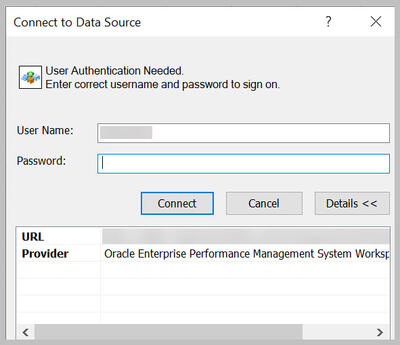 Log in screen to connect to server