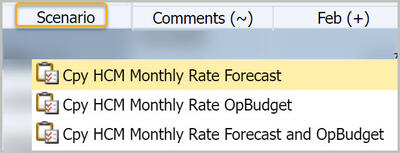 Right-click on scenario to copy monthly pay rate for one employee