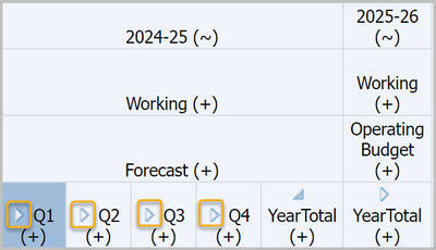 Drill Through Account Summary Detail with YearTotal expanded to show quarters