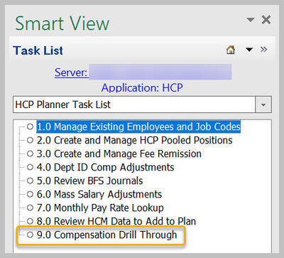 Smart View for Planning Budget Process Task List with Multiyear Budget Template highlighted